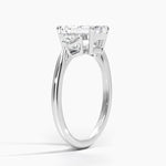 Trillion Cut Three Stone Diamond Ring Platinum Emerald Engagement Ring