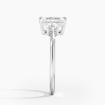 Trillion Cut Three Stone Diamond Ring Platinum Emerald Engagement Ring