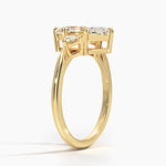 Trillion Cut Three Stone Diamond Ring Yellow Gold 18k Marquise Engagement Ring
