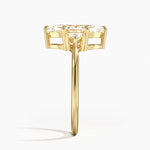 Trillion Cut Three Stone Diamond Ring Yellow Gold 18k Marquise Engagement Ring