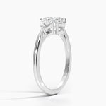 Trillion Cut Three Stone Diamond Ring Platinum Oval Engagement Ring