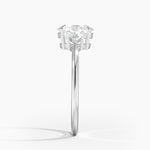 Trillion Cut Three Stone Diamond Ring Platinum Oval Engagement Ring
