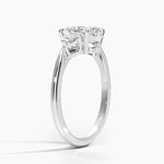 Trillion Cut Three Stone Diamond Ring Platinum Oval Engagement Ring