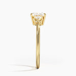 Trillion Cut Three Stone Diamond Ring Yellow Gold 18k Princess Engagement Ring