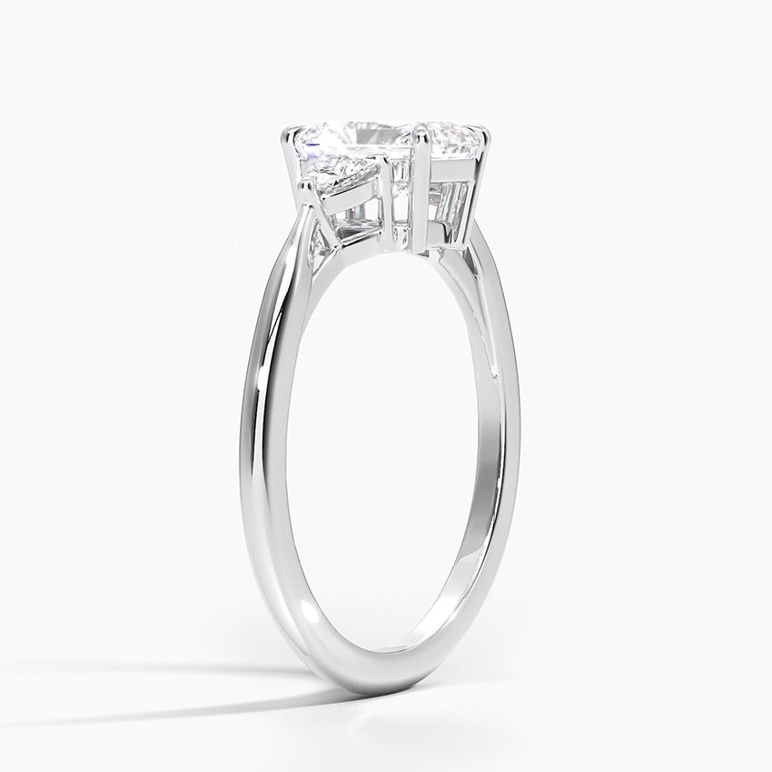 Trillion Cut Three Stone Diamond Ring Platinum Radiant Engagement Ring