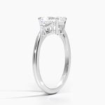 Trillion Cut Three Stone Diamond Ring Platinum Radiant Engagement Ring