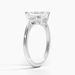 Trillion Cut Three Stone Diamond Ring Platinum Radiant Engagement Ring
