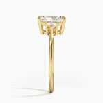 Trillion Cut Three Stone Diamond Ring Yellow Gold 18k Radiant Engagement Ring