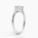Trillion Cut Three Stone Diamond Ring Platinum Round Engagement Ring