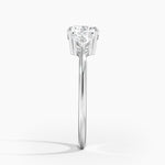 Trillion Cut Three Stone Diamond Ring Platinum Round Engagement Ring