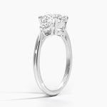 Trillion Cut Three Stone Diamond Ring Platinum Round Engagement Ring