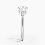 Trillion Cut Three Stone Diamond Ring Platinum Round Engagement Ring