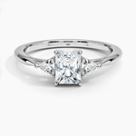 Trillion Cut Three Stone Diamond Ring Platinum Radiant Engagement Ring