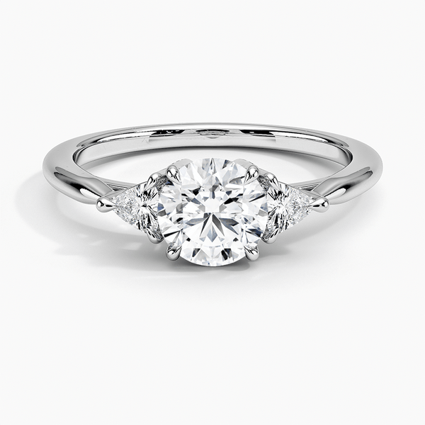 Trillion Cut Three Stone Diamond Engagement Ring