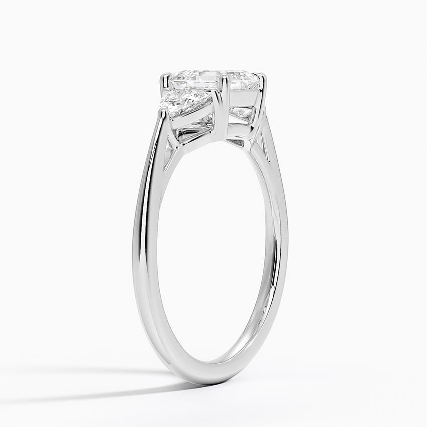 Luxe Trillion Cut Three Stone Diamond Ring Platinum Asscher Engagement Ring