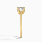 Luxe Trillion Cut Three Stone Diamond Ring Yellow Gold 18k Asscher Engagement Ring