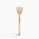 Luxe Trillion Cut Three Stone Diamond Ring Yellow Gold 18k Cushion Engagement Ring