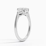 Luxe Trillion Cut Three Stone Diamond Ring Platinum Oval Engagement Ring