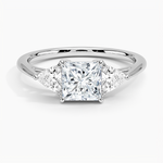 Luxe Trillion Cut Three Stone Diamond Ring Platinum Princess Engagement Ring