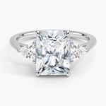 Luxe Trillion Cut Three Stone Diamond Ring Platinum Radiant Engagement Ring