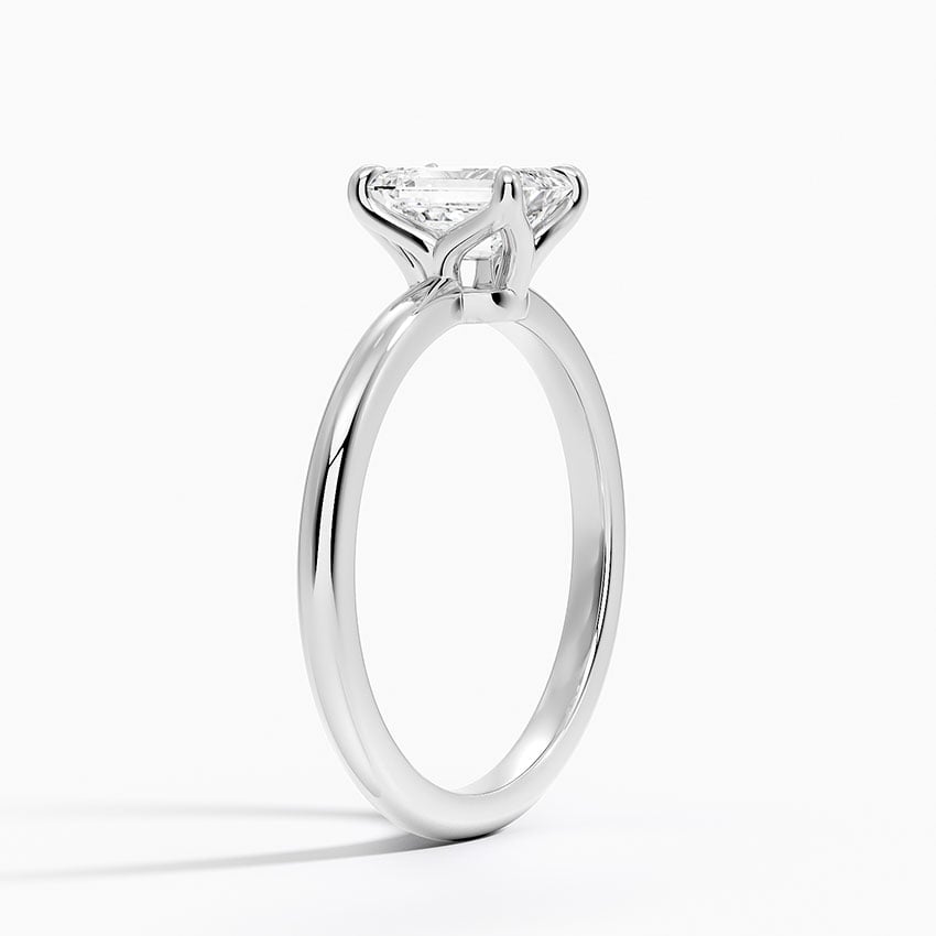 Elodie 1.8mm Solitaire Ring Platinum Emerald Engagement Ring