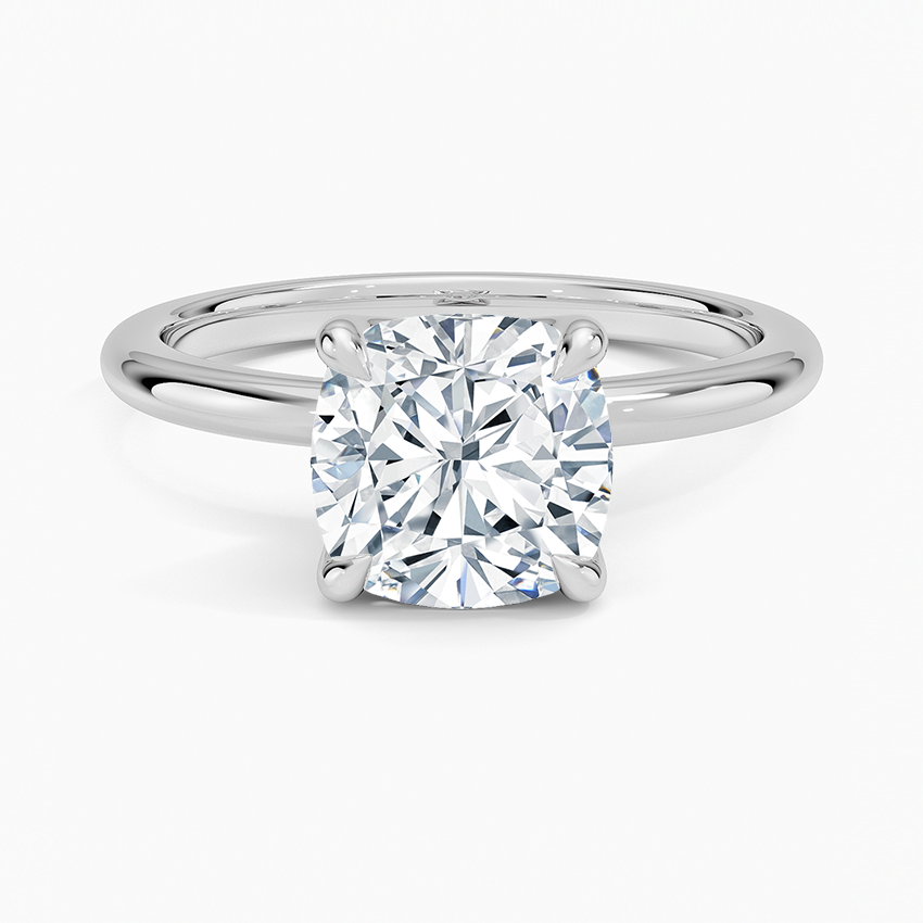Elodie 1.8mm Solitaire Ring Platinum Cushion Engagement Ring
