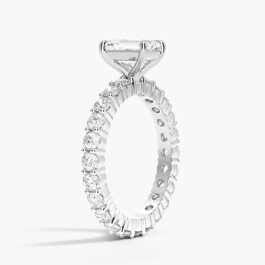 Perfect Fit Eternity Diamond Ring (1 1/3 ct. tw.) Platinum Emerald Engagement Ring