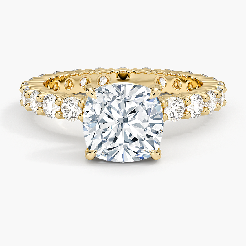 Perfect Fit Eternity Diamond Ring (1 1/3 ct. tw.) Yellow Gold 18k Cushion Engagement Ring