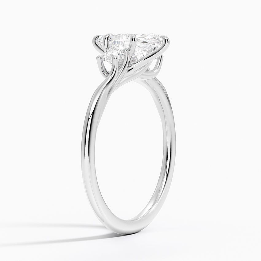 Delilah Three Stone Diamond Ring Platinum Marquise Engagement Ring