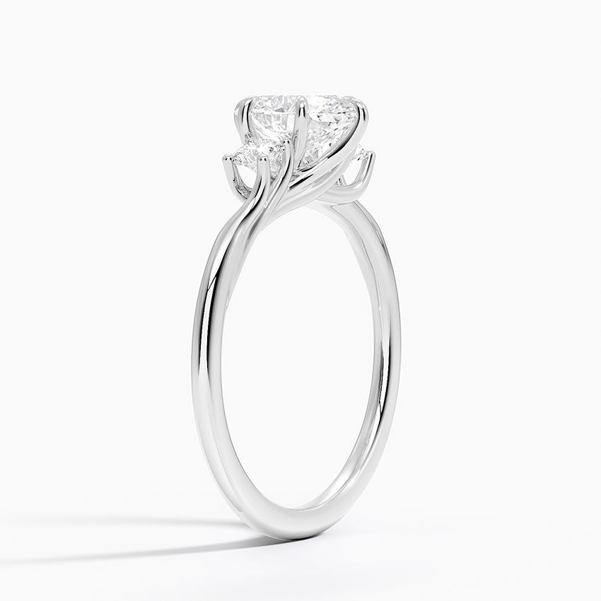 Delilah Three Stone Diamond Ring Platinum Oval Engagement Ring
