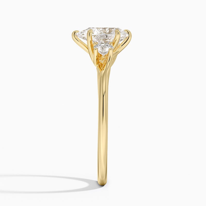 Delilah Three Stone Diamond Ring Yellow Gold 18k Pear Engagement Ring