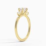Delilah Three Stone Diamond Ring Yellow Gold 18k Round Engagement Ring