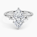 Delilah Three Stone Diamond Ring Platinum Marquise Engagement Ring