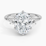 Delilah Three Stone Diamond Ring Platinum Oval Engagement Ring