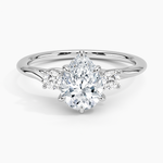 Delilah Three Stone Diamond Ring Platinum Pear Engagement Ring