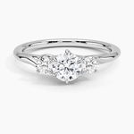 Delilah Three Stone Diamond Ring Platinum Round Engagement Ring
