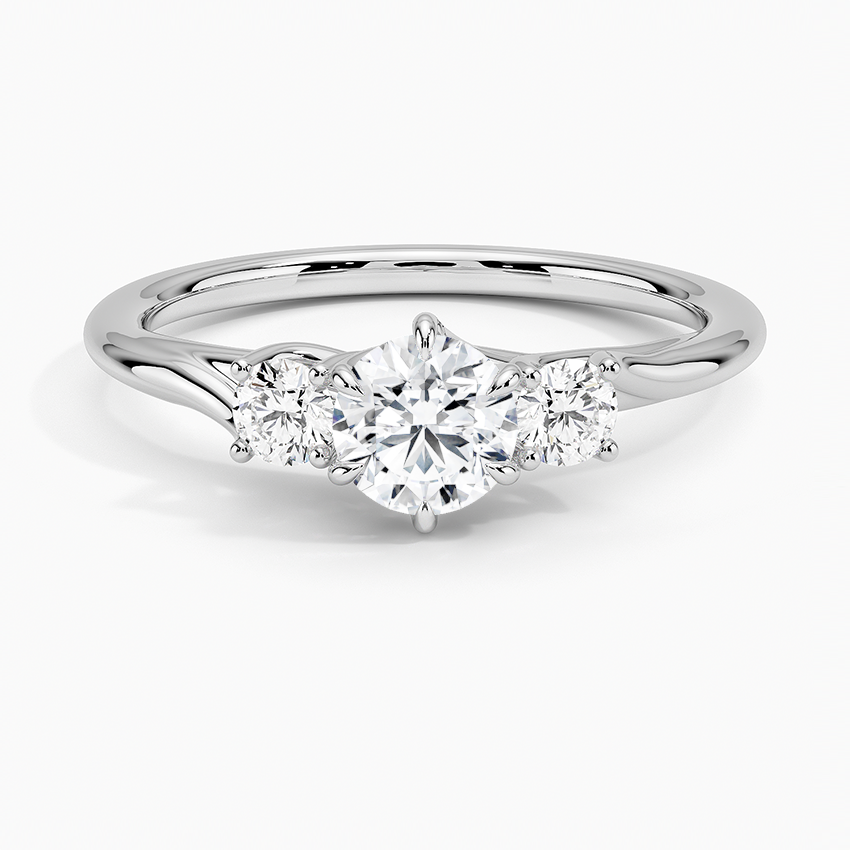 Delilah Three Stone Diamond Ring Platinum Round Engagement Ring