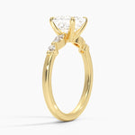 Versailles One-Quarter Coverage Diamond Ring Yellow Gold 18k Asscher Engagement Ring