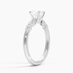 Versailles One-Quarter Coverage Diamond Ring Platinum Cushion Engagement Ring