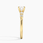 Versailles One-Quarter Coverage Diamond Ring Yellow Gold 18k Cushion Engagement Ring