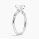 Versailles One-Quarter Coverage Diamond Ring Platinum Cushion Engagement Ring
