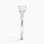 Versailles One-Quarter Coverage Diamond Ring Platinum Cushion Engagement Ring