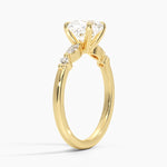Versailles One-Quarter Coverage Diamond Ring Yellow Gold 18k Cushion Engagement Ring