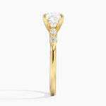 Versailles One-Quarter Coverage Diamond Ring Yellow Gold 18k Cushion Engagement Ring