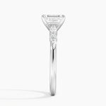 Versailles One-Quarter Coverage Diamond Ring Platinum Emerald Engagement Ring