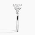 Versailles One-Quarter Coverage Diamond Ring Platinum Emerald Engagement Ring