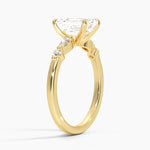Versailles One-Quarter Coverage Diamond Ring Yellow Gold 18k Emerald Engagement Ring