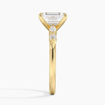 Versailles One-Quarter Coverage Diamond Ring Yellow Gold 18k Emerald Engagement Ring