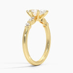 Versailles One-Quarter Coverage Diamond Ring Yellow Gold 18k Marquise Engagement Ring