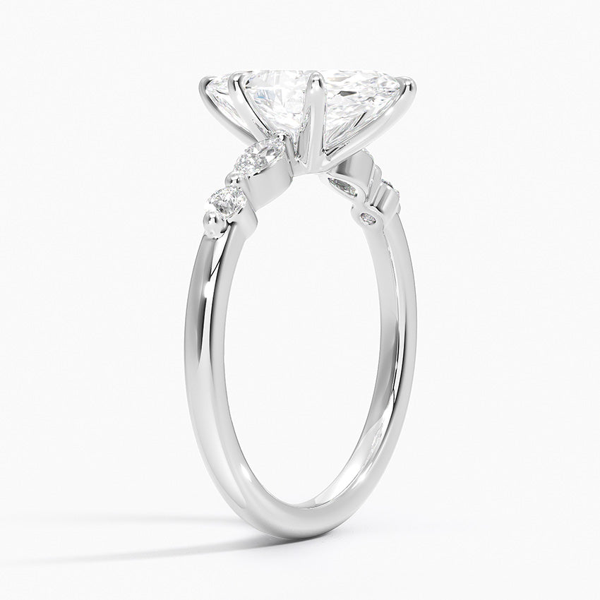 Versailles One-Quarter Coverage Diamond Ring Platinum Marquise Engagement Ring